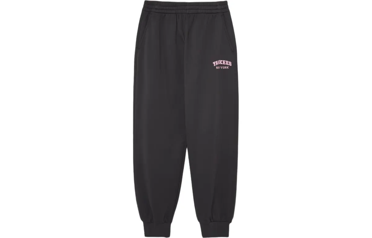 MLB New York Yankees Casual Pants Unisex Black Thickened Cuffed Pants