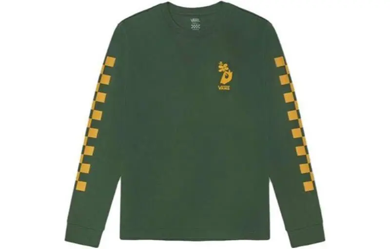 Vans T-Shirts Women's Green Crew Neck Moderate Straight Fit