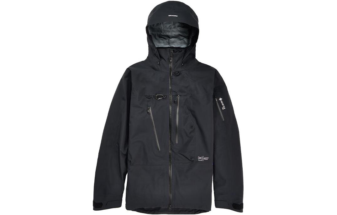 BURTON AK457 23-24 Snow Season GORETEX PRO 3L Solid Color Logo Logo Hooded Waterproof Breathable Alpine Ski Jacket Men's Black