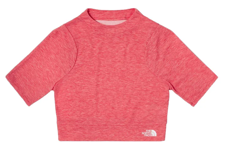 THE NORTH FACE Crop Tops Women's Pink Crew Neck Moderate