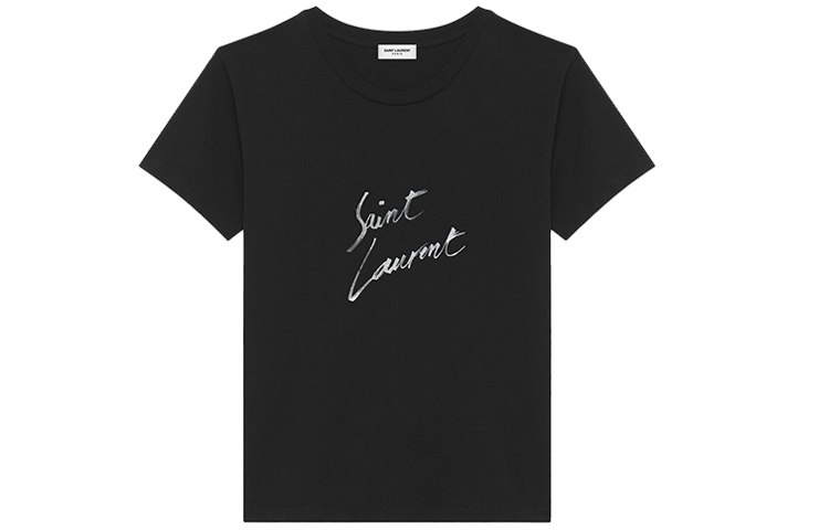 Женская футболка SAINT LAURENT (черная)