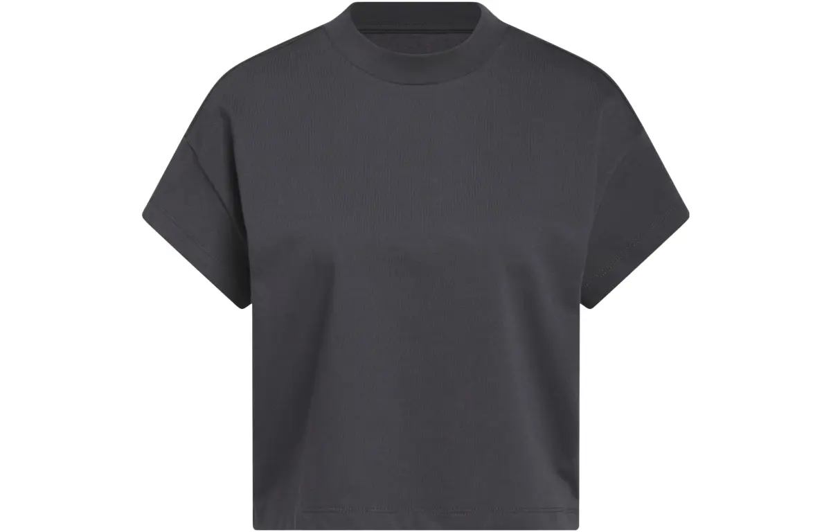 Adidas T-Shirts Women's Black Crew Neck Moderate Straight Fit