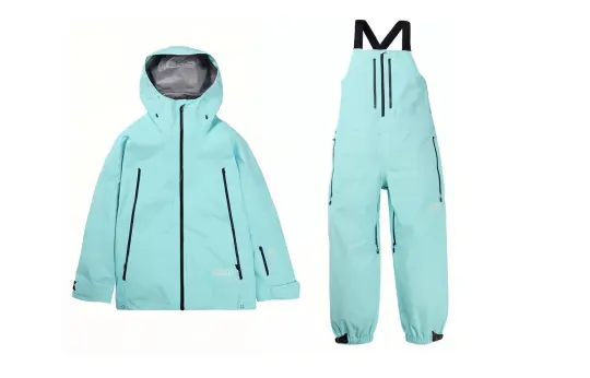 BURTON MINE 77 Collection GORE TEX 3L Jacket Ski Suit Set Unisex Light Blue