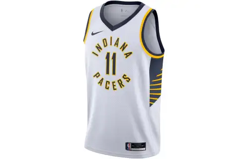 Nike NBA Logo Alphabet Printed Basketball Vest SW Fan Edition 20-21 Season League Limited Pacers Sabonis No. 11 Men and Women Same Model White