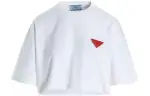 PRADA SS22 Women's Logo Crew Neck T-Shirt White