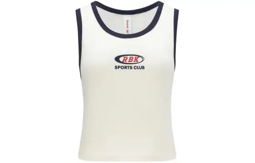 Reebok Tank Tops Women's Ecru Crew Neck Moderate Other