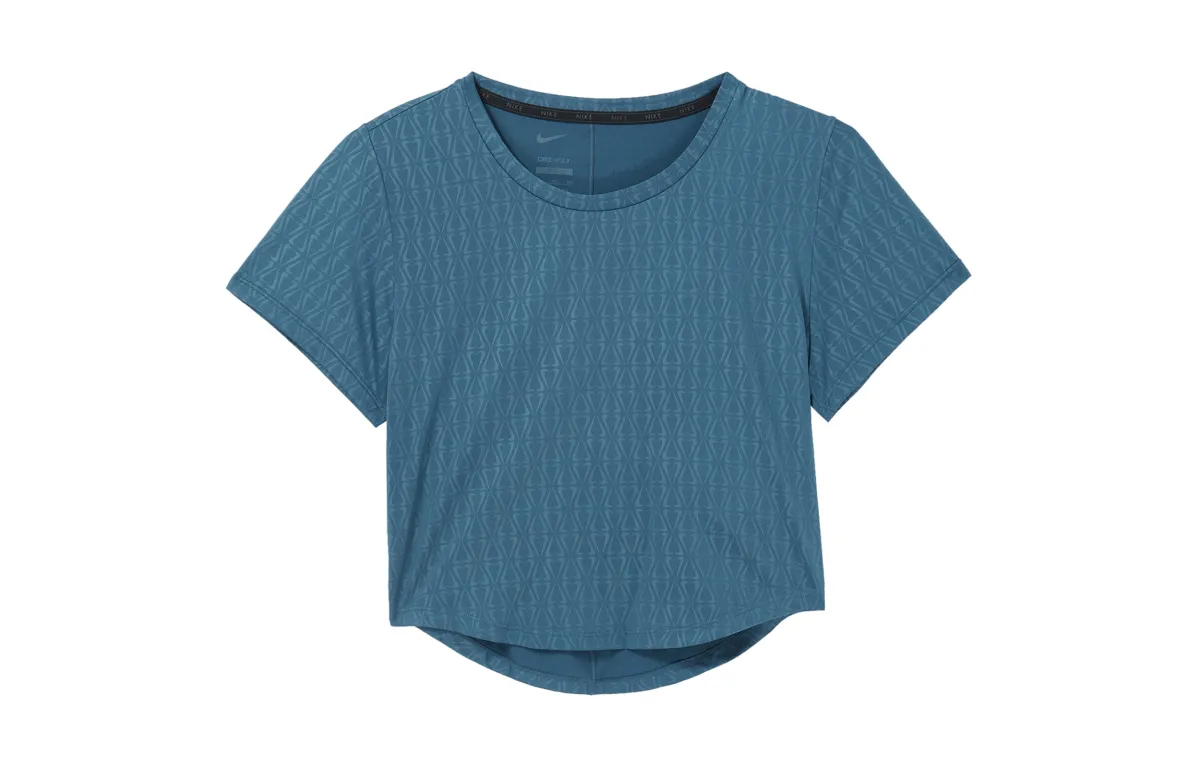 Nike Crop Tops Women's Blue Crew Neck Moderate