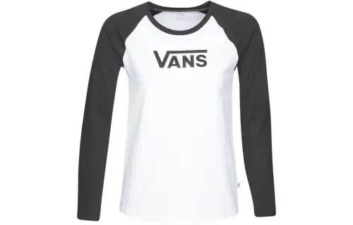 Vans T Shirts Women's White Crew Neck Moderate Straight Fit