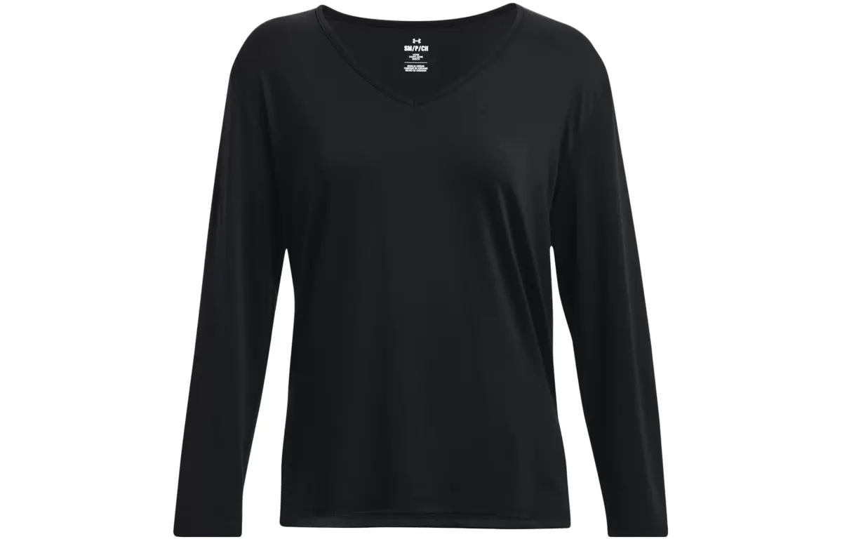 Under Armour T-Shirts Women's Black V-neck Moderate Straight Fit