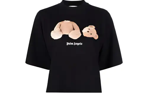 PALM ANGELS Women'ss Bear Cropped T Shirt Black/Brown