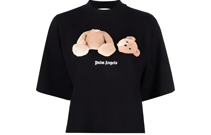 PALM ANGELS Women'ss Bear Cropped T Shirt Black/Brown