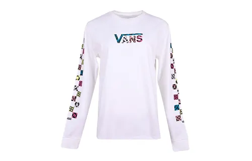 Vans T Shirts Women's White Crew Neck Moderate Straight Fit