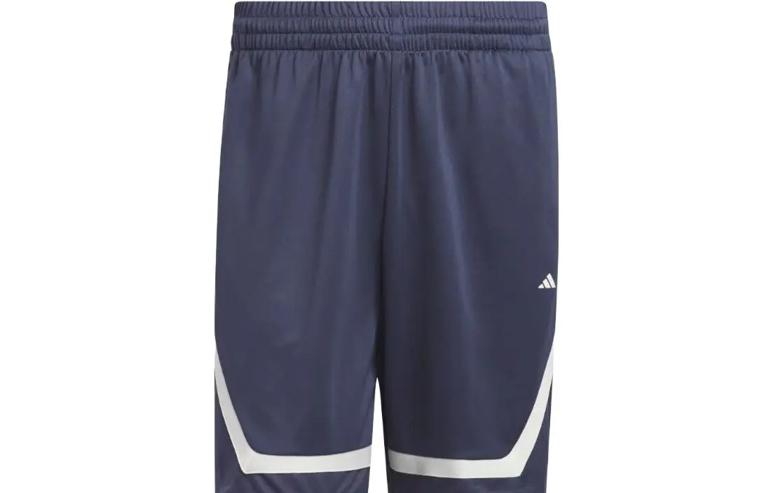 Adidas Basketball Shorts Men's Dark Navy Blue Moderate Straight Fit Pants