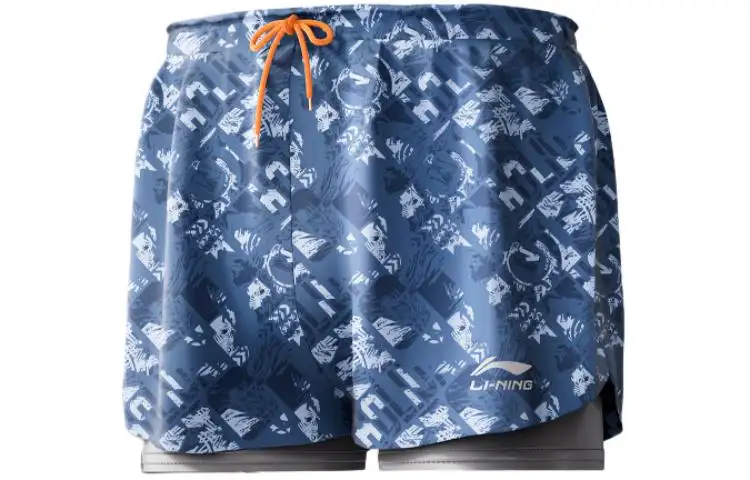 Li Ning Swimming Shorts Men's Bikees Blue