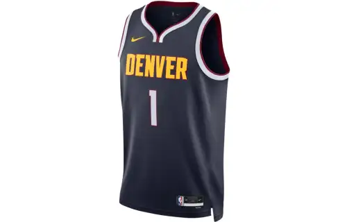 Nike NBA team printed sleeveless jersey SW fan version 22-23 season logo limited Nuggets Porter Jr. No. 1 basketball vest same style for men and women navy blue