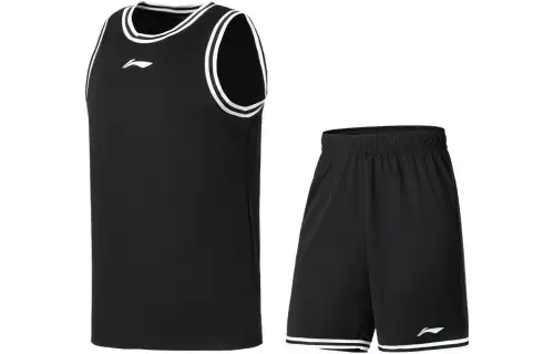 Li Ning, sports black basketball uniform, with your logo imprint, men's style