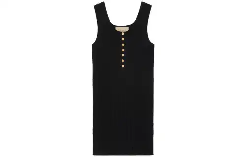 GUCCI Tank Tops Women's Black Crew Neck Moderate Straight Fit