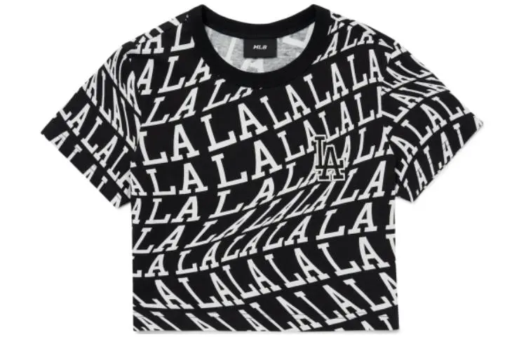 MLB LA DODGERS T-Shirts Women's Black Crew Neck Moderate