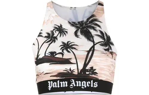 Palm Angels palm-print crop top