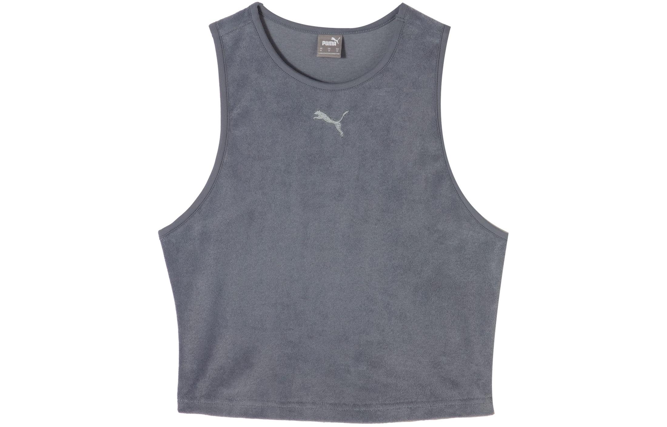 Женская майка PUMA RUDAGON TOWELING CAT TANK logo (серая)