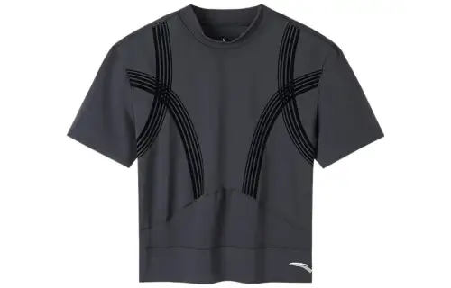 ANTA Crop Tops Women's Black Crew Neck Moderate
