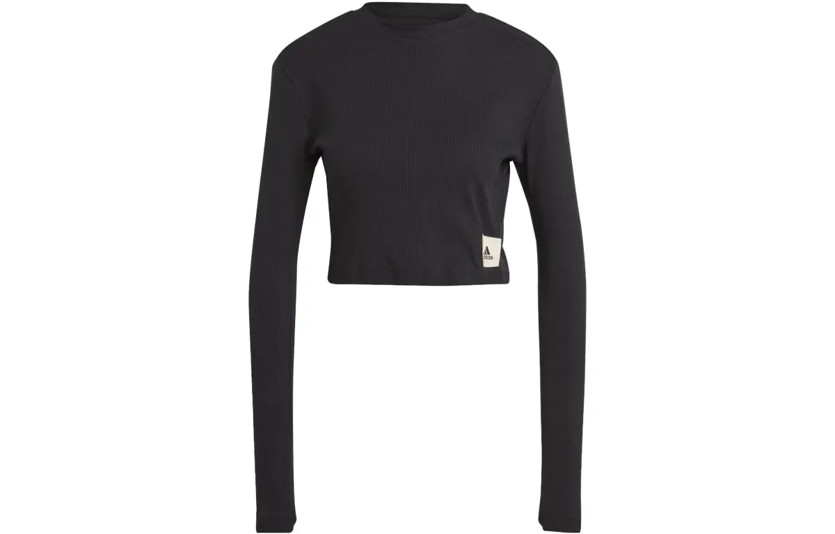 Adidas Lounge T-Shirts Women's Black Crew Neck Moderate Straight Fit