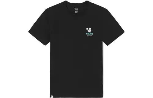 Vans T Shirts Women's Black Crew Neck Moderate Straight Fit
