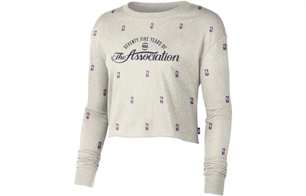 Nike NBA Crop Tops Women's Gray Crew Neck Moderate