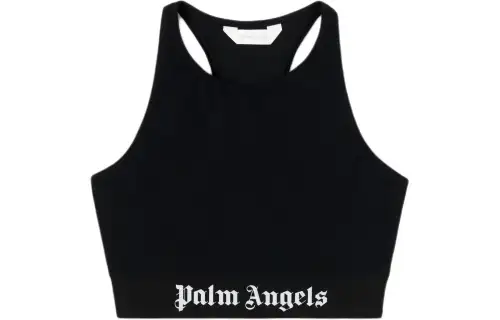 Palm Angels logo-tape crop top