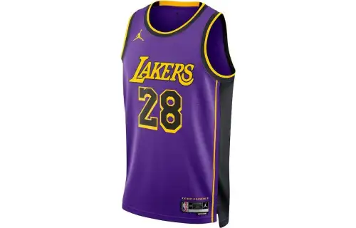 Nike NBA numbers and letters printed jersey round neck basketball vest fan version statement edition announcement limited Los Angeles Lakers Hachimura No. 28 men's purple