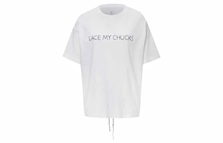 Converse T-Shirts Women's White Crew Neck Moderate Straight Fit