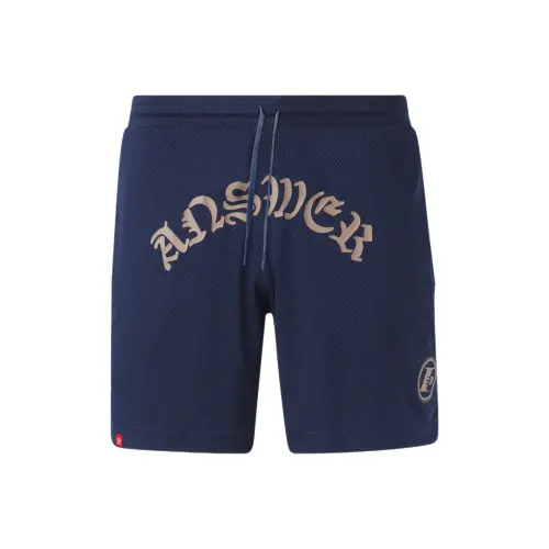 Reebok Basketball Shorts Men's Navy Blue Moderate Straight Fit Pants