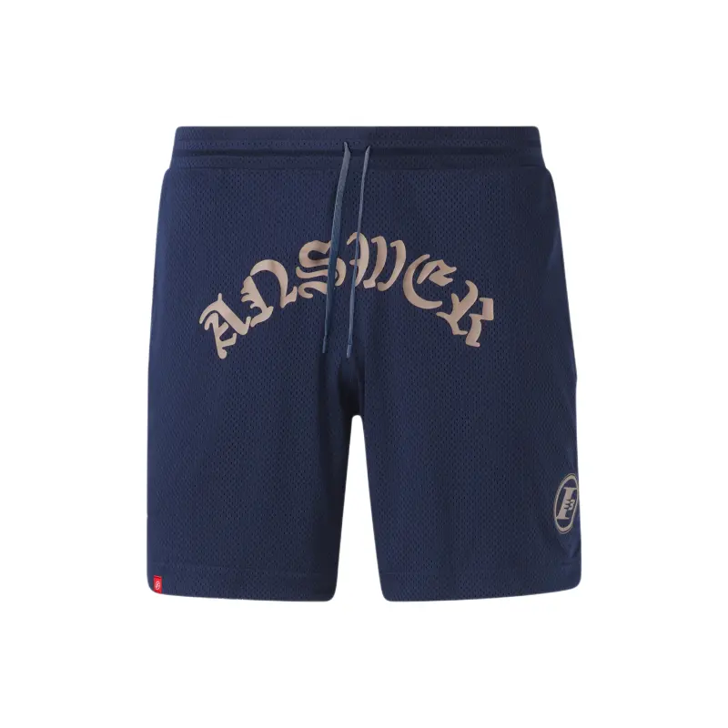 Reebok Basketball Shorts Men's Navy Blue Moderate Straight Fit Pants
