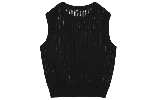 UNIQLO Tank Tops Women's Black Crew Neck Moderate Other