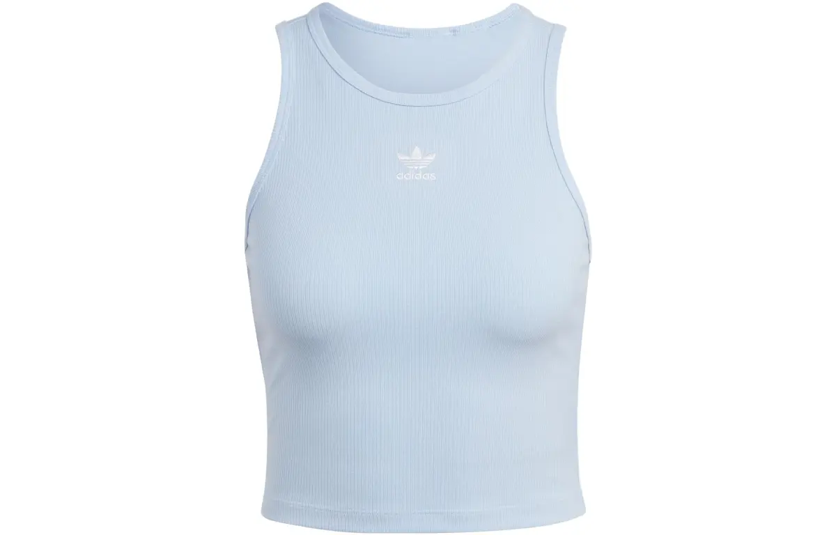 Adidas Originals RIB TANK Top Women's Light Pink Blue