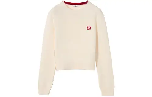 LOEWE SS22 Fitted Sweater Women's Cotton White