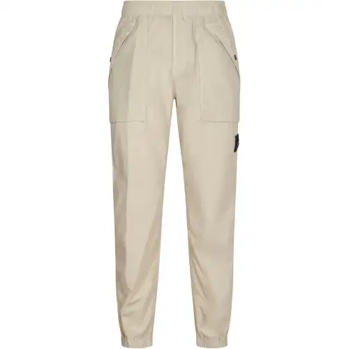 STONE ISLAND Logo Patch Elastic Waist Trousers
