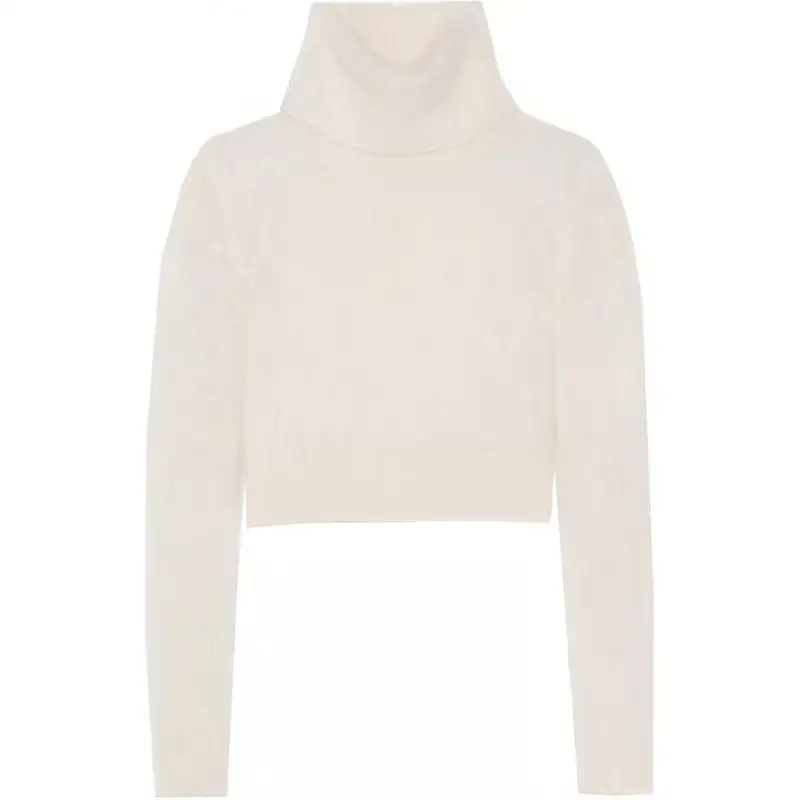 SAINT LAURENT Turtleneck Long-Sleeved Cropped Jumper