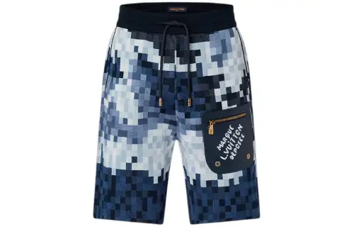 LOUIS VUITTON Hybrid Leather And Cotton Damier Shorts