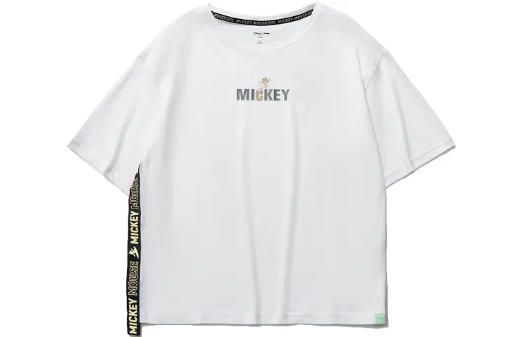 Li Ning x Disney Mickey Mouse Collection Training Collection T Shirt Women's Standard White