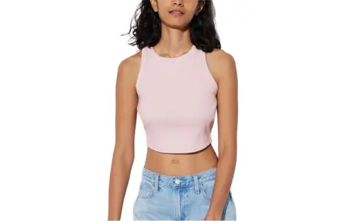 UNIQLO Tank Tops Women's Pink Crew Neck Moderate Other
