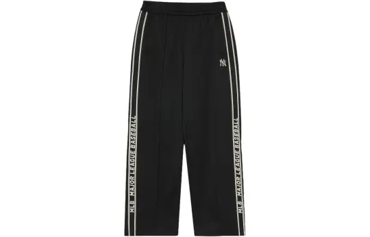 MLB New York Yankees Casual Pants Unisex Black Moderate Wide Leg Pants