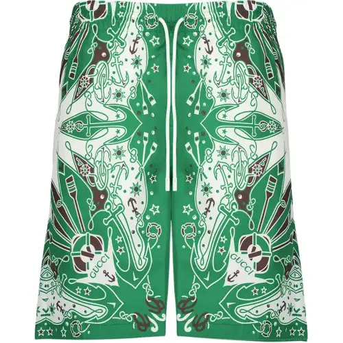 GUCCI Logo-print Drawstring Swim Shorts