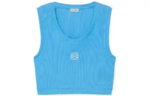 LOEWE Tank Tops Women's Medium Turquoise Crew Neck Moderate Other