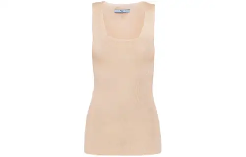 PRADA Sleeveless Ribbed Tank Top