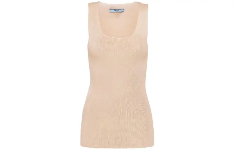 PRADA Sleeveless Ribbed Tank Top