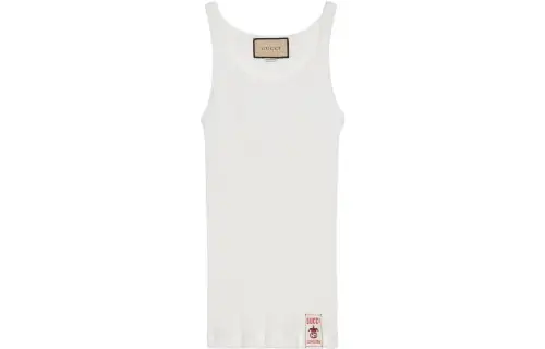 【Previous Season】logo-patch ribbed cotton tank top