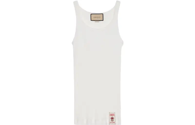 【Previous Season】logo-patch ribbed cotton tank top