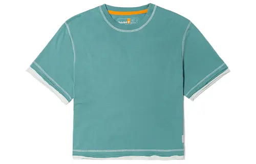 Timberland T Shirts Women's Ore Blue Crew Neck Moderate