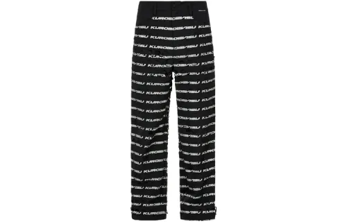 EVISU Casual Pants Men's Black All Over Print Moderate Straight Fit Pants